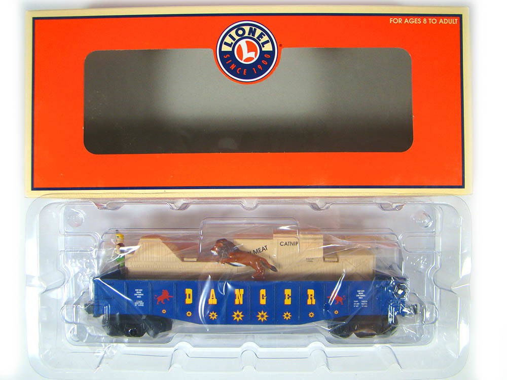 Lionel 6-36711 Ballyhoo Bros Animated Lion Chasing Trainer Gondola O Scale