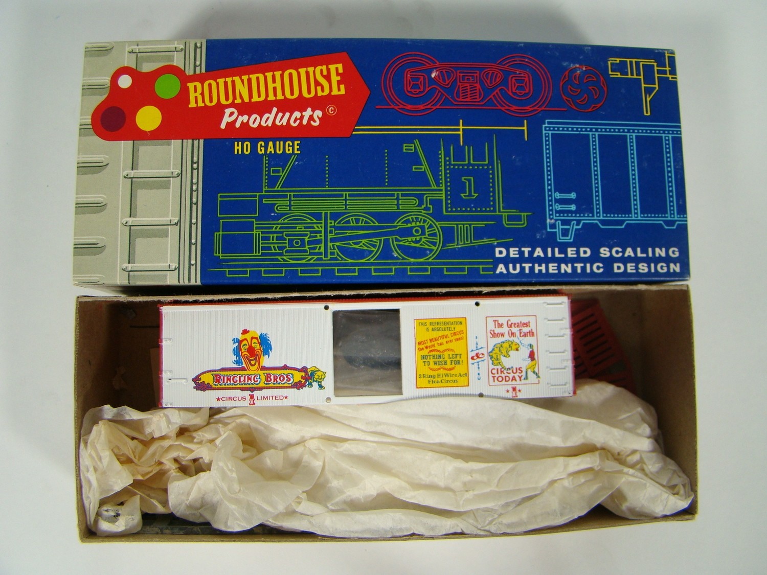 Roundhouse 3805 Ringling Bros. 36&#39; Vintage Clown/Animals Ventilated Box Car Kit HO Scale