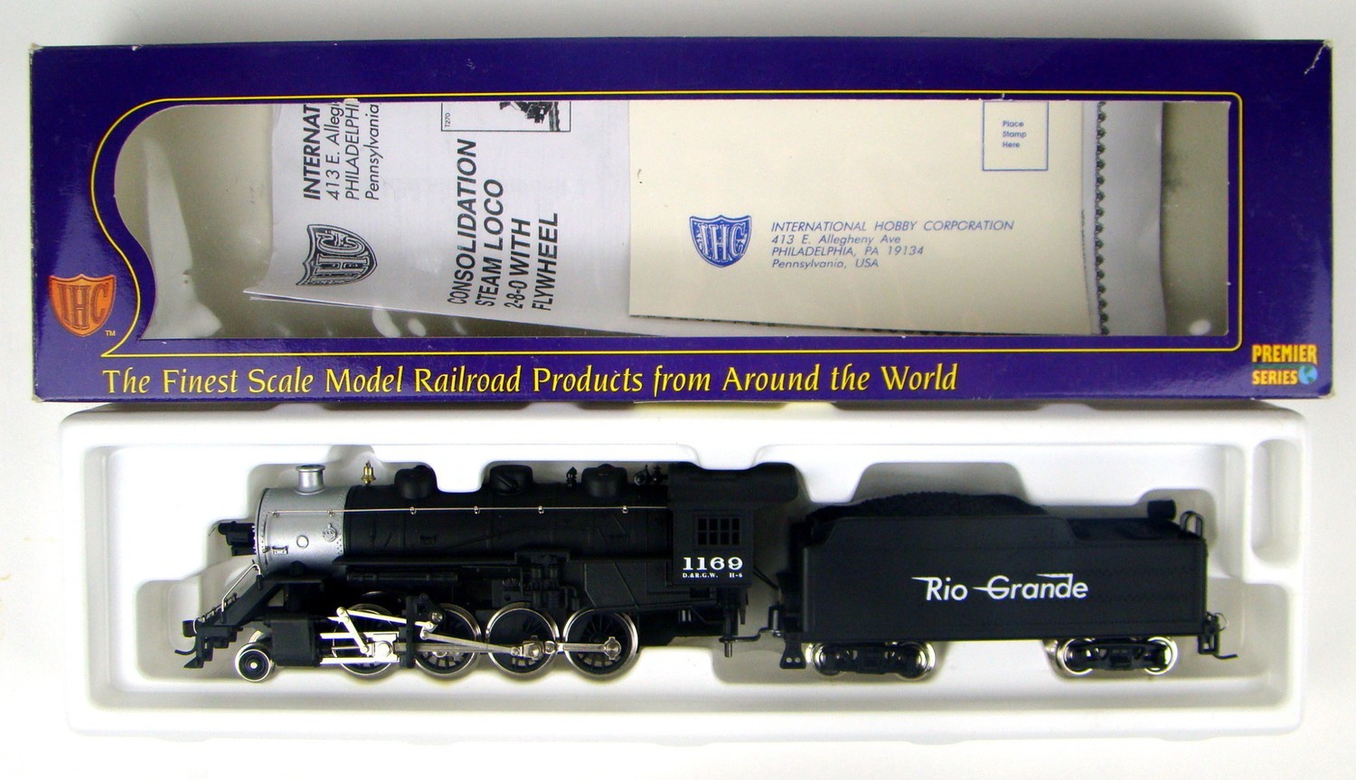 IHC Premier M9513 D&RGW 2-8-0 Consolidation Locomotive HO Scale