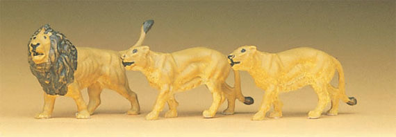 Preiser 20379 HO Scale Set of Three Lions