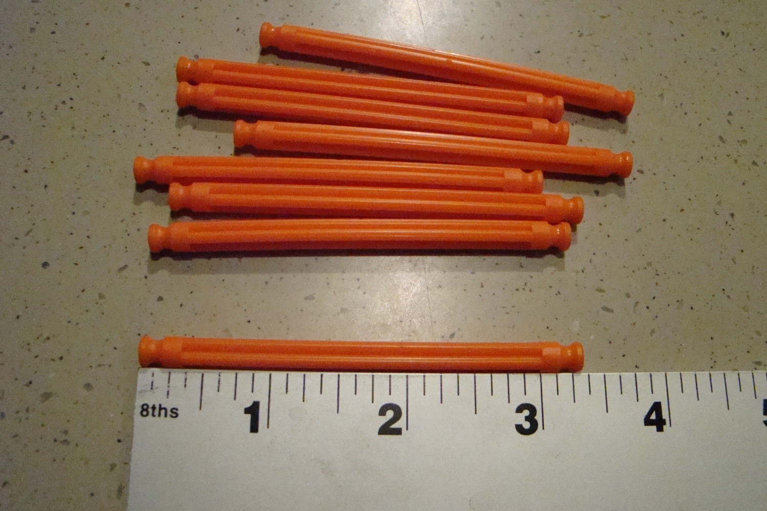 K&#39;NEX 3 3/8&quot; Fluorescent Orange Flex Rod 8 Pack