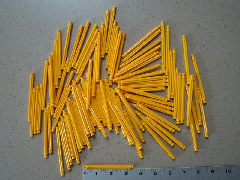 K&#39;NEX 3 3/8&quot; Yellow Rod 100 Pack