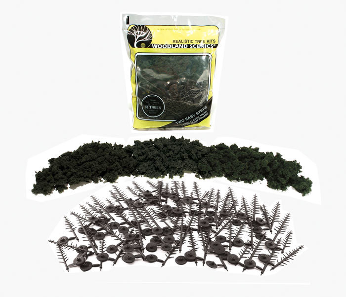 Woodland Scenics TR1104 Conifer Green Realistic Tree Kit