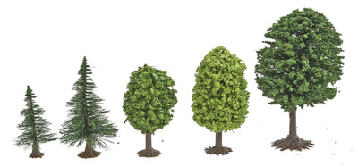 Busch 6591 N Scale Mixed Forest Trees Package of 50