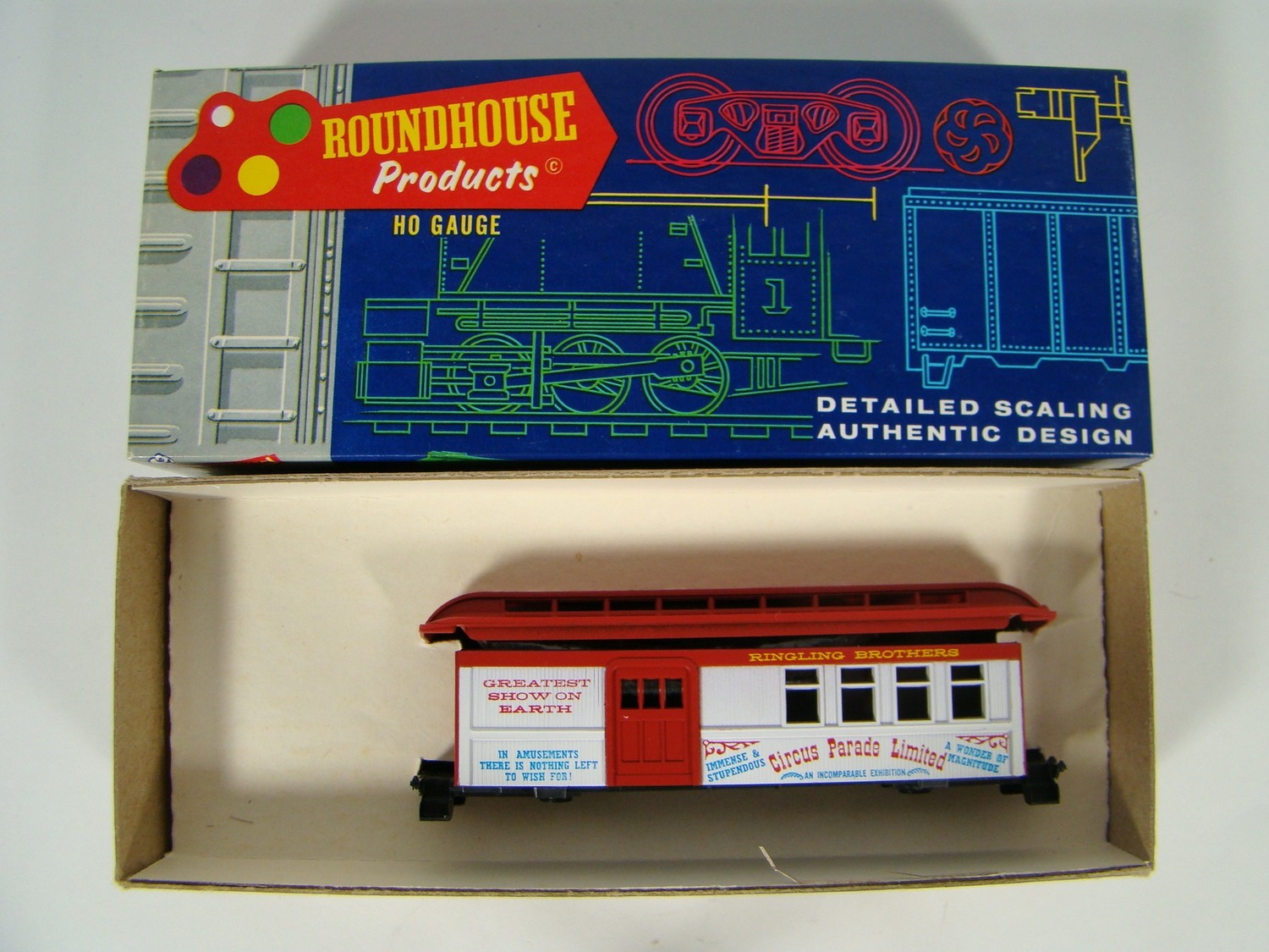 Roundhouse 3786 Ringling Bros. 34&#39; Vintage Overton Combo Car Kit HO Scale
