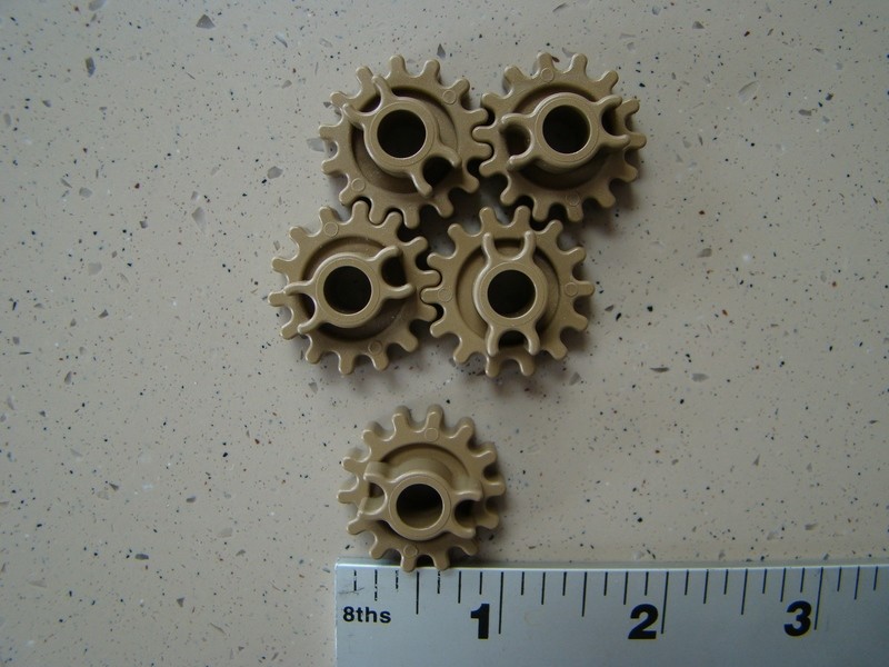 K&#39;NEX Small Gold Metallic Gear 5 Pack
