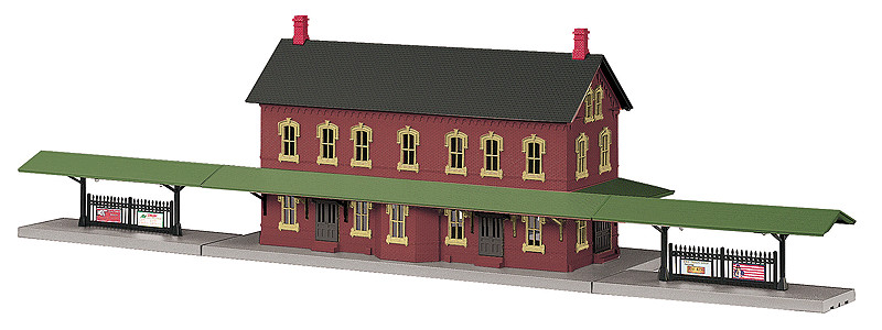 MTH 3090094 O Scale Red Brick Passenger Station w/Dual Platforms