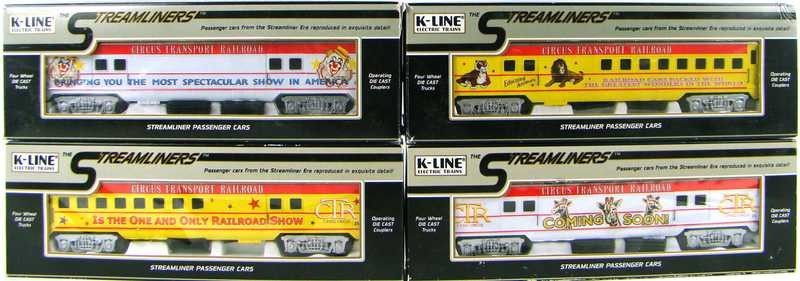 K-Line K45616-0022-25 4 Car CTR Streamliner Set O Scale