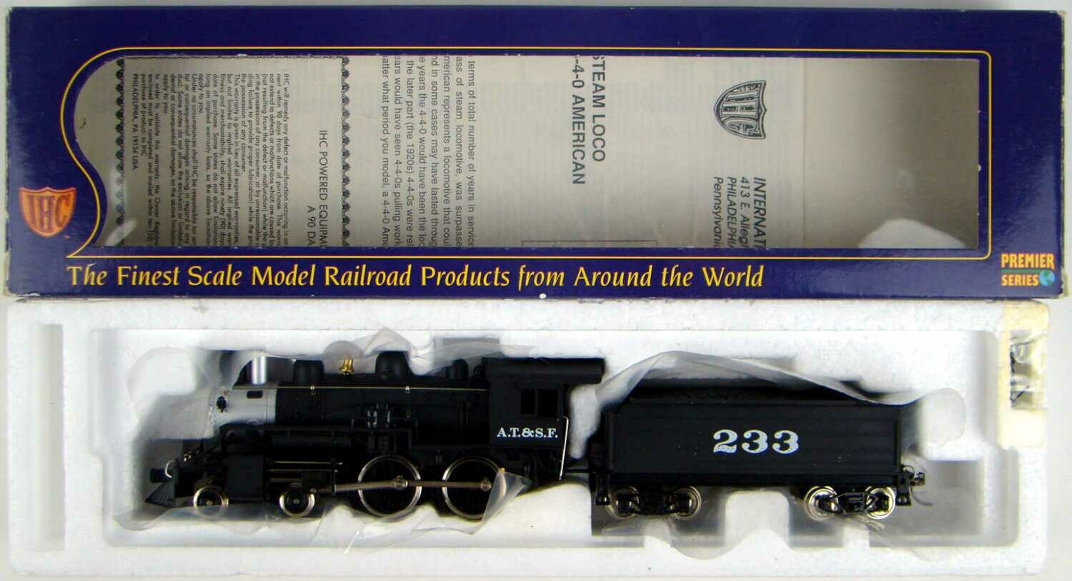 IHC Premier M800 AT&amp;SF "Modern" American 4-4-0 Locomotive HO Scale