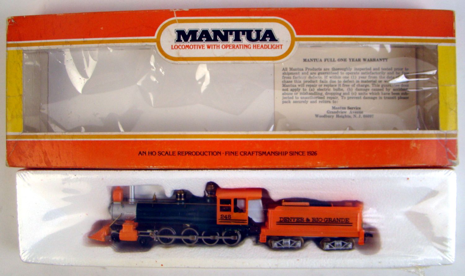 Mantua 310-08 1880 Denver and Rio Grand 4-8-0 "Mastodon Twelve Wheeler" Locomotive HO Scale