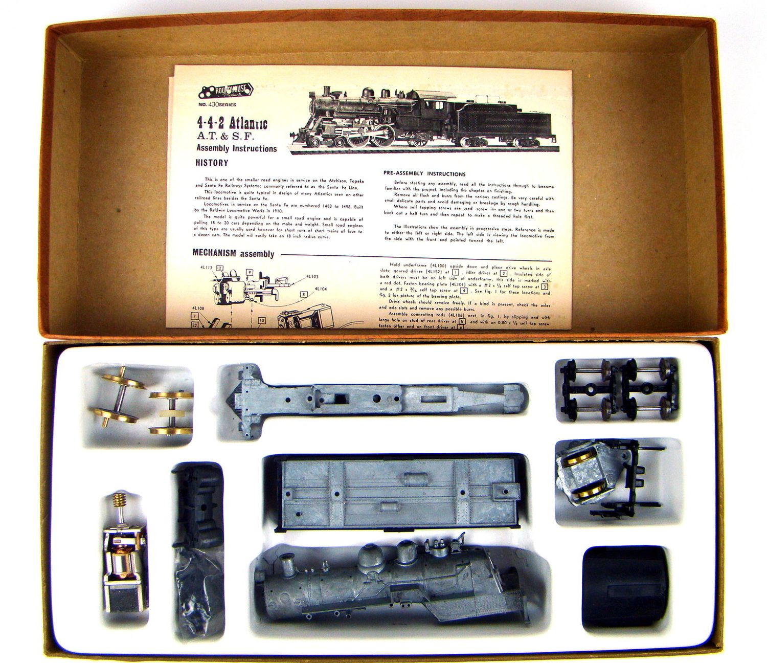 Roundhouse 4L1 430 Series AT&amp;SF 4-4-2 Atlantic Kit HO Scale