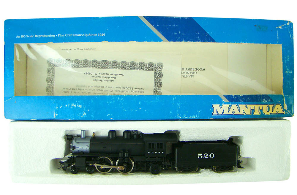 Mantua 336-001 AT&amp;SF Class 507 4-4-2 Atlantic Locomotive #520 HO Scale