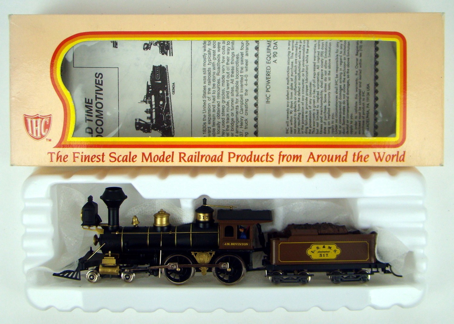 IHC M1221 J.M. Bevinton L.S. &amp; M.S.R.R 4-4-0 American Standard Locomotive HO Scale