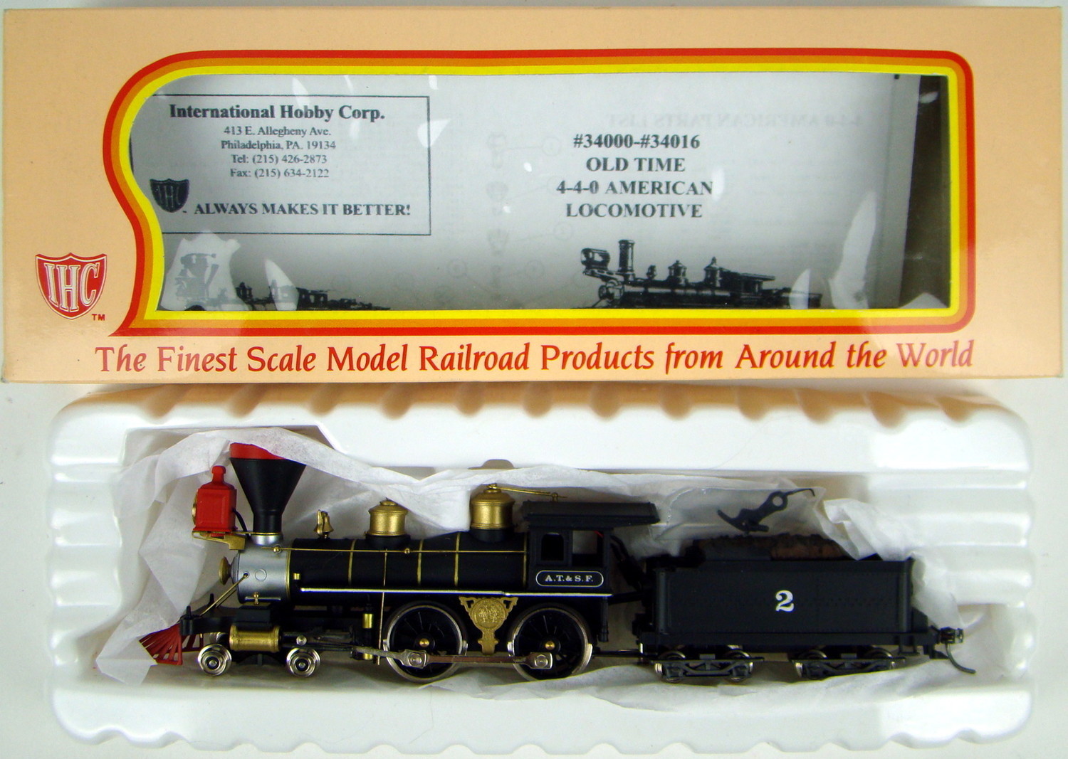 MINT Upgraded IHC M1206 AT&amp;SF 4-4-0 American Standard Locomotive HO Scale