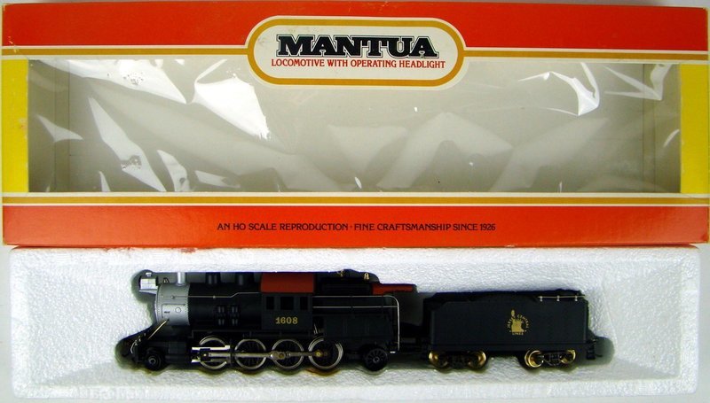 Mantua 322-34 Central New Jersey 2-8-2 Camelback Locomotive #1608 HO Scale