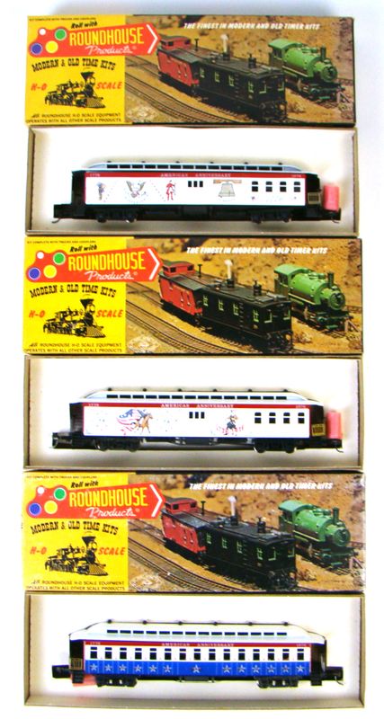 MRRHQ Custom Roundhouse Bicentennial Overland 3-Coach Set HO Scale