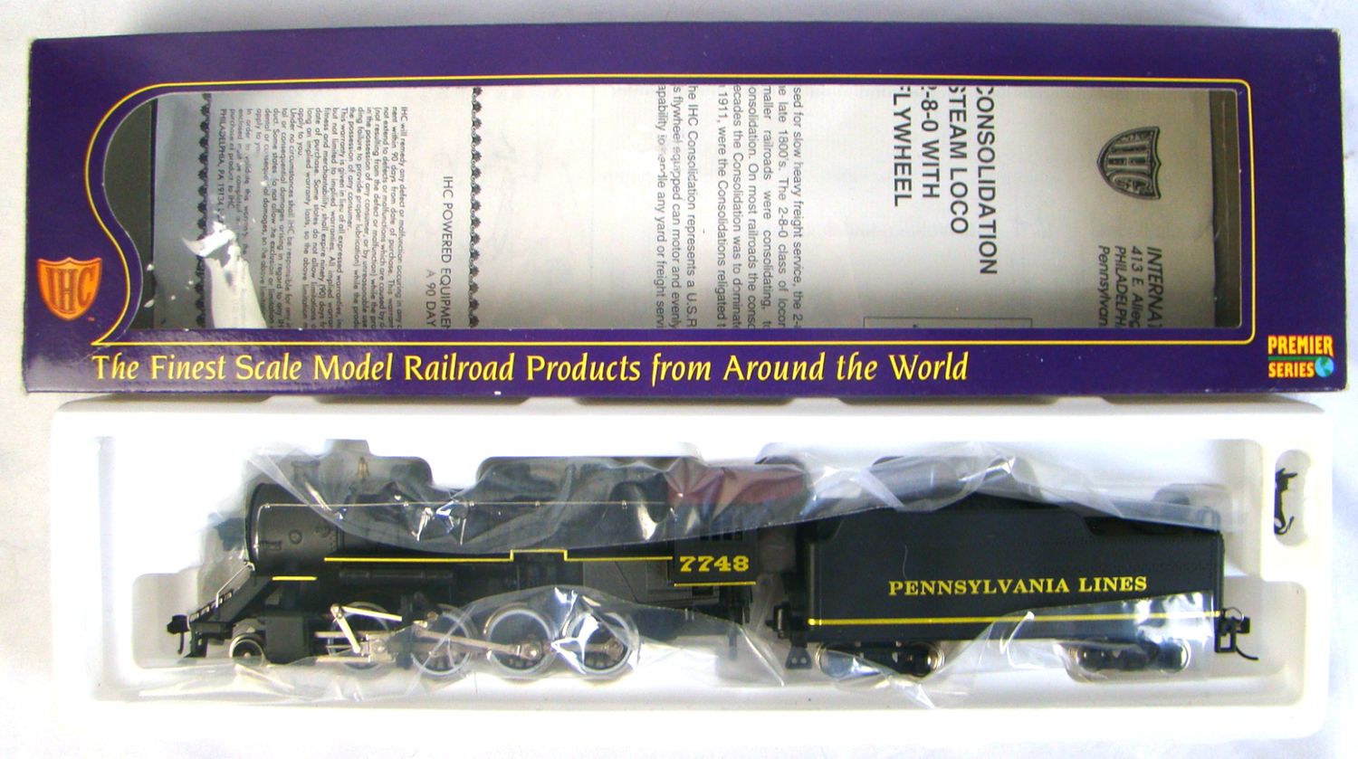 IHC Premier M9533 Pennsylvania Class H8c 2-8-0 Consolidation Locomotive #7748 HO Scale