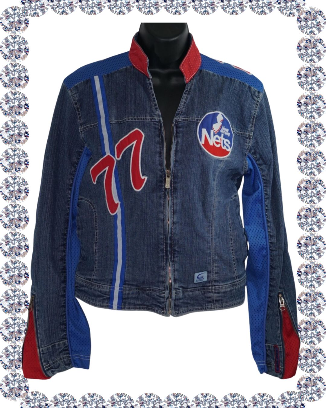 Y2K Era NBA 4 Her - New Jersey Nets Denim jacket - Size XL - New With Tags