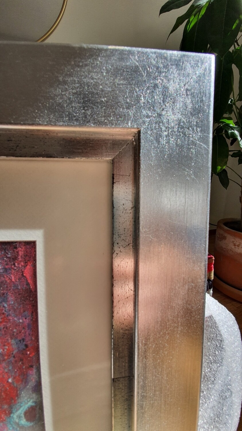 &quot;HACIA ADENTRO&quot; OBRA ORIGINAL, DE TECNICA MIXTA, ENMARCADO PLATEADO