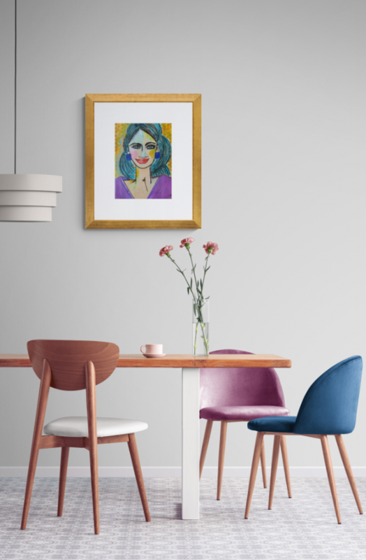 "CECILIA" ARTE ORIGINAL - TECNICA ACRILICO-MIXTA SOBRE PAPEL