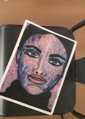 "LA MUJER DE LOS OJOS" ARTE TECNICA MIXTA CON MARCO HOJA ORO "LA MUJER DE LOS OJOS" ARTE TECNICA MIXTA CON MARCO HOJA ORO