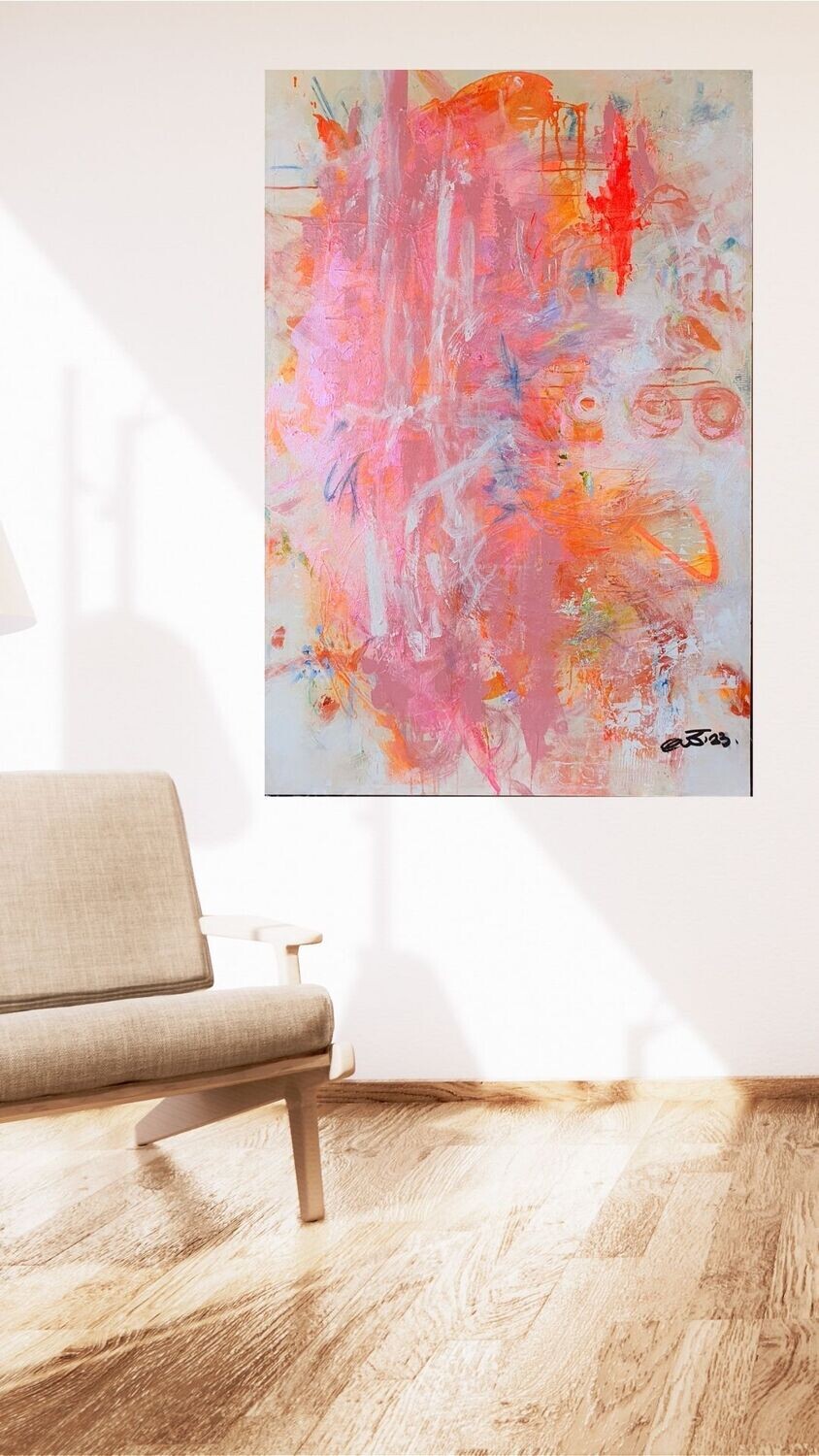 &quot;BLOOM&quot;- ARTE ORIGINAL ABSTRACTO - TECNICA ACRILICO-MIXTA SOBRE LIENZO