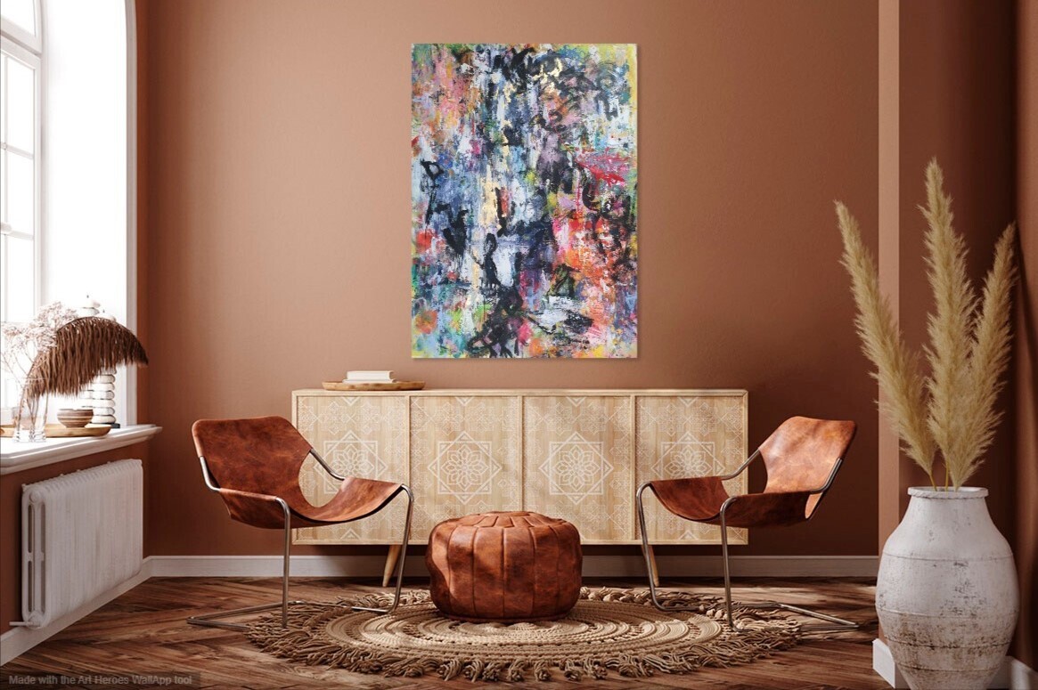 &quot;(ECSTATIC) DANCERS&quot;- ARTE ORIGINAL ABSTRACTO - TECNICA ACRILICO-MIXTA SOBRE LIENZO
