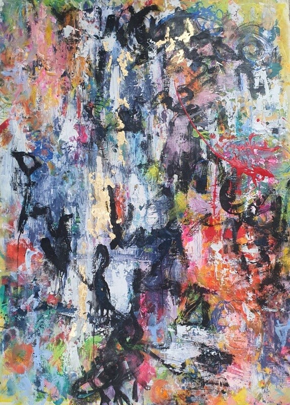 "(ECSTATIC) DANCERS"- ARTE ORIGINAL ABSTRACTO - TECNICA ACRILICO-MIXTA SOBRE LIENZO