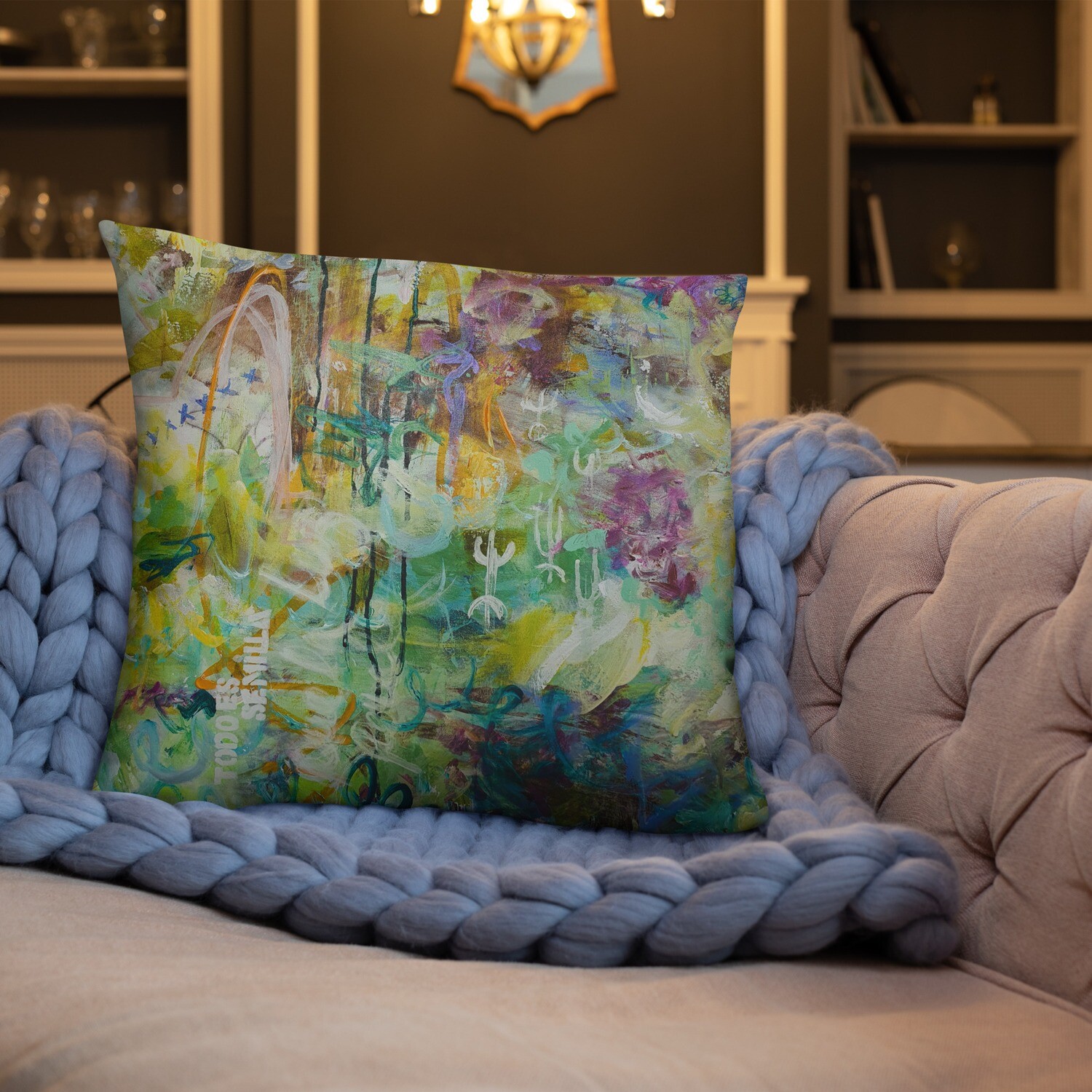 FUNDA DE COJIN, INSPIRACION OBRA ORIGINAL MAGABUNDA: OBRA &quot;LORETO&quot; (para vivir bonito) Basic Pillow case - Various sizes