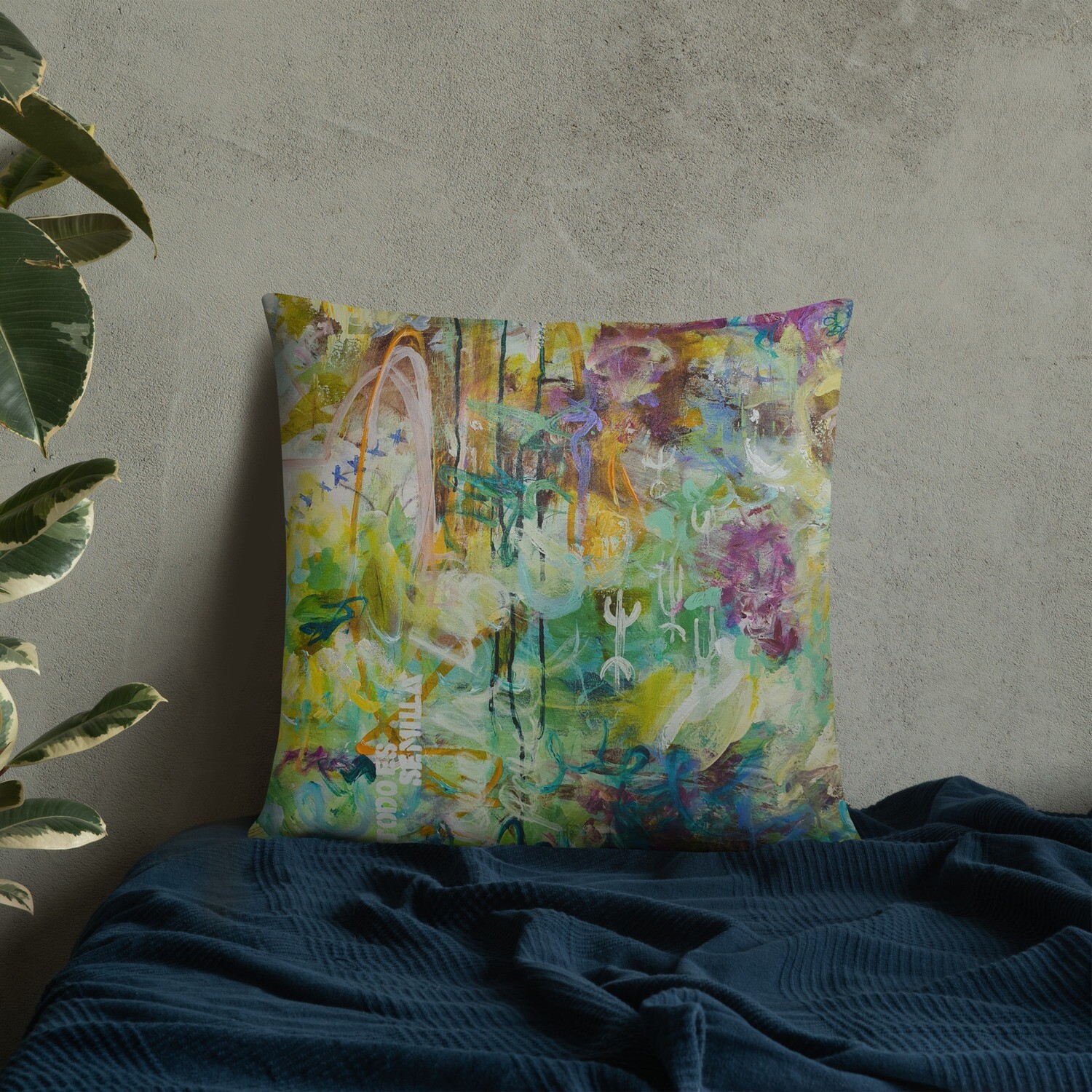 FUNDA DE COJIN, INSPIRACION OBRA ORIGINAL MAGABUNDA: OBRA &quot;LORETO&quot; (para vivir bonito) Basic Pillow case - Various sizes