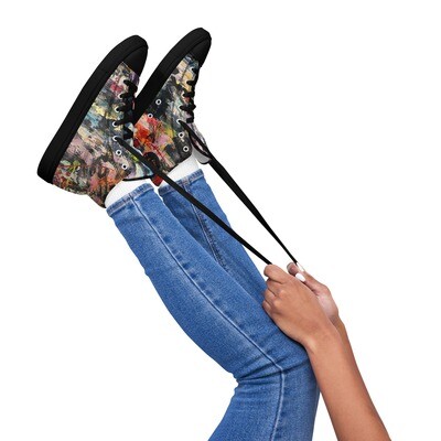 TENIS DE MODA DE LONETA de inspiracion MAGABUNDA: Obra original ECSTATIC DANCERS. Women’s high top canvas shoes
