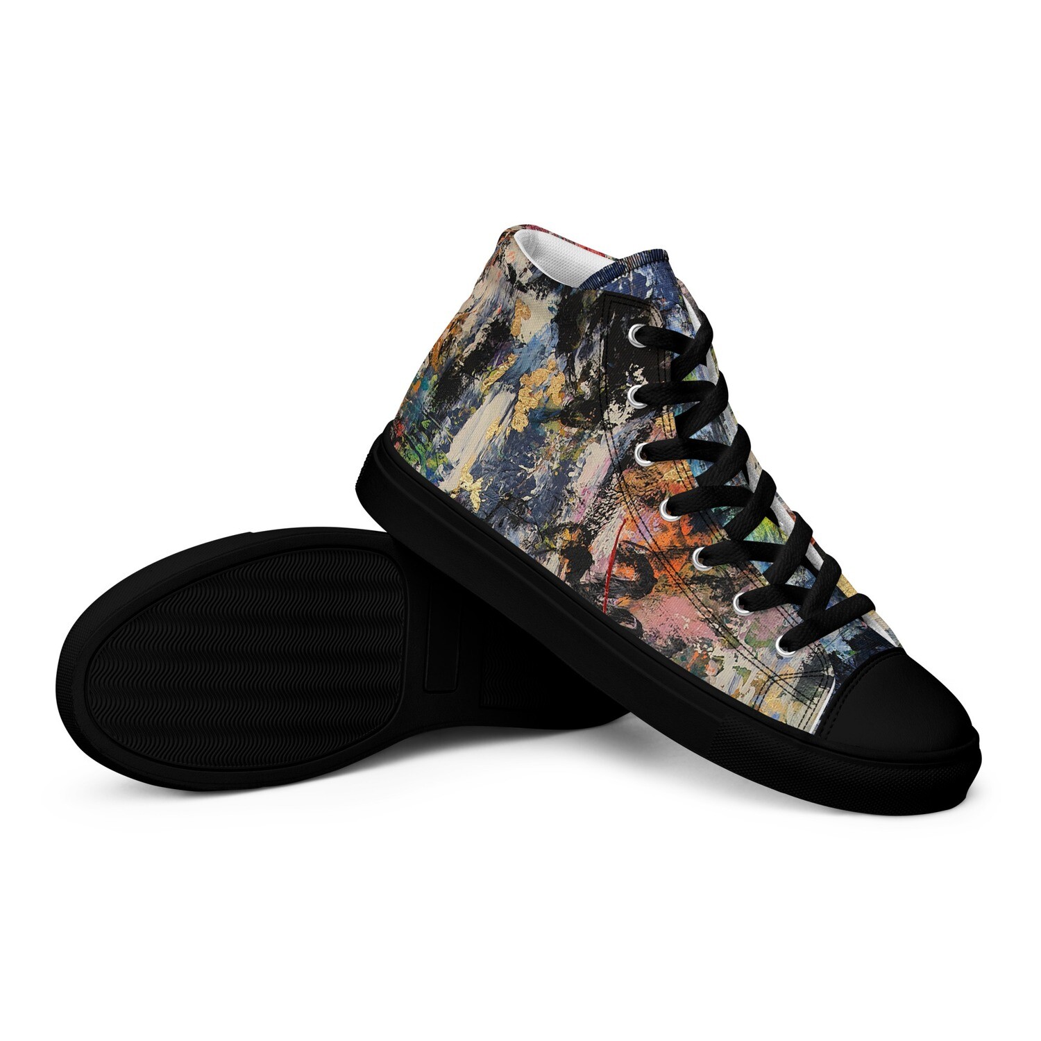 TENIS DE MODA DE LONETA de inspiracion MAGABUNDA: Obra original ECSTATIC DANCERS. Women’s high top canvas shoes