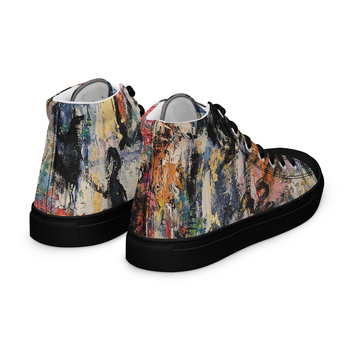 TENIS DE MODA DE LONETA de inspiracion MAGABUNDA: Obra original ECSTATIC DANCERS. Women’s high top canvas shoes