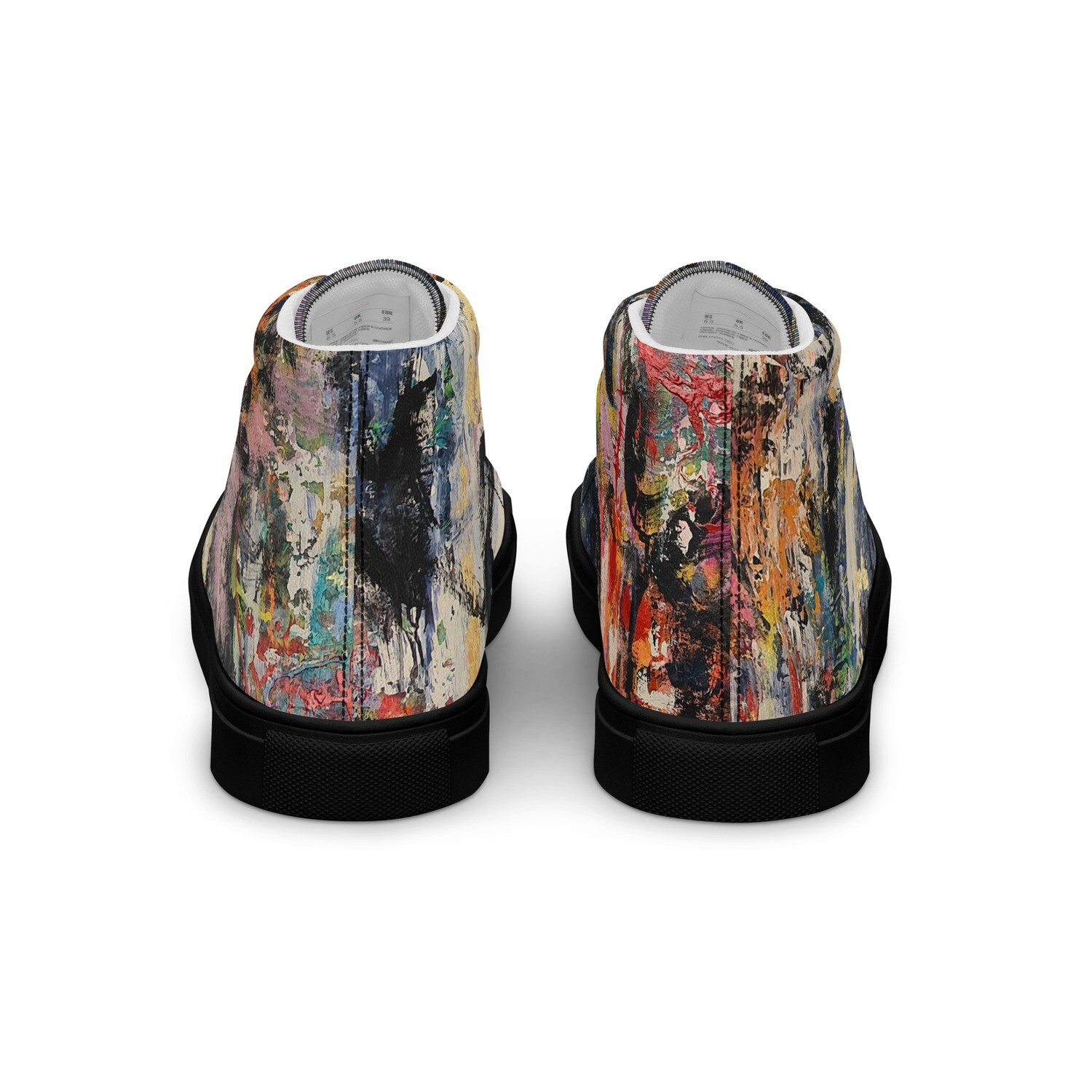 TENIS DE MODA DE LONETA de inspiracion MAGABUNDA: Obra original ECSTATIC DANCERS. Women’s high top canvas shoes