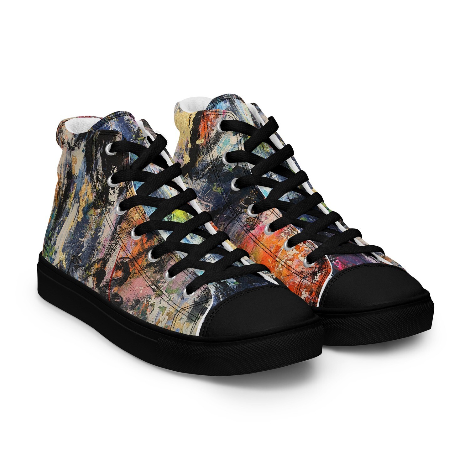 TENIS DE MODA DE LONETA de inspiracion MAGABUNDA: Obra original ECSTATIC DANCERS. Women’s high top canvas shoes