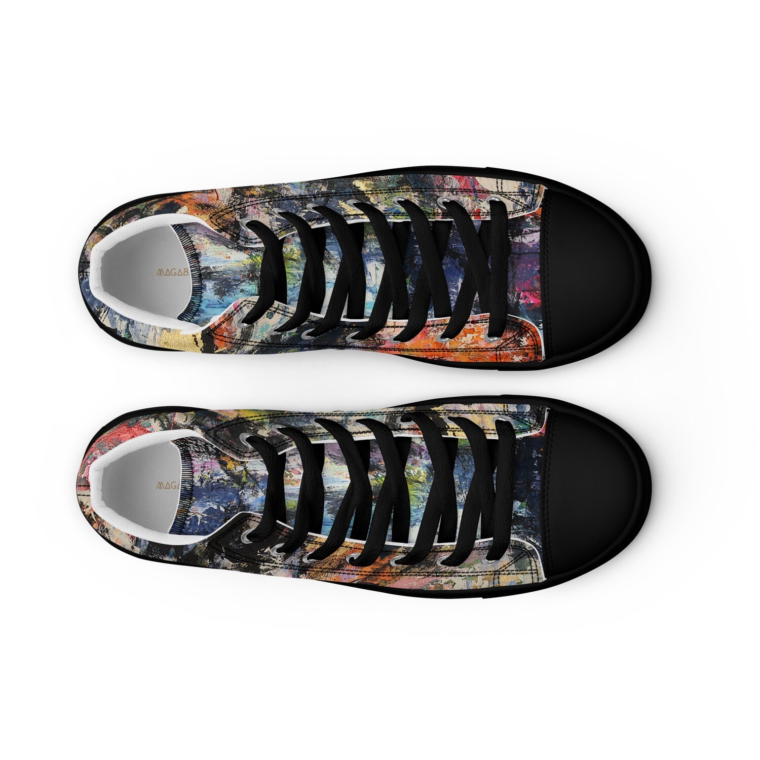 TENIS DE MODA DE LONETA de inspiracion MAGABUNDA: Obra original ECSTATIC DANCERS. Women’s high top canvas shoes