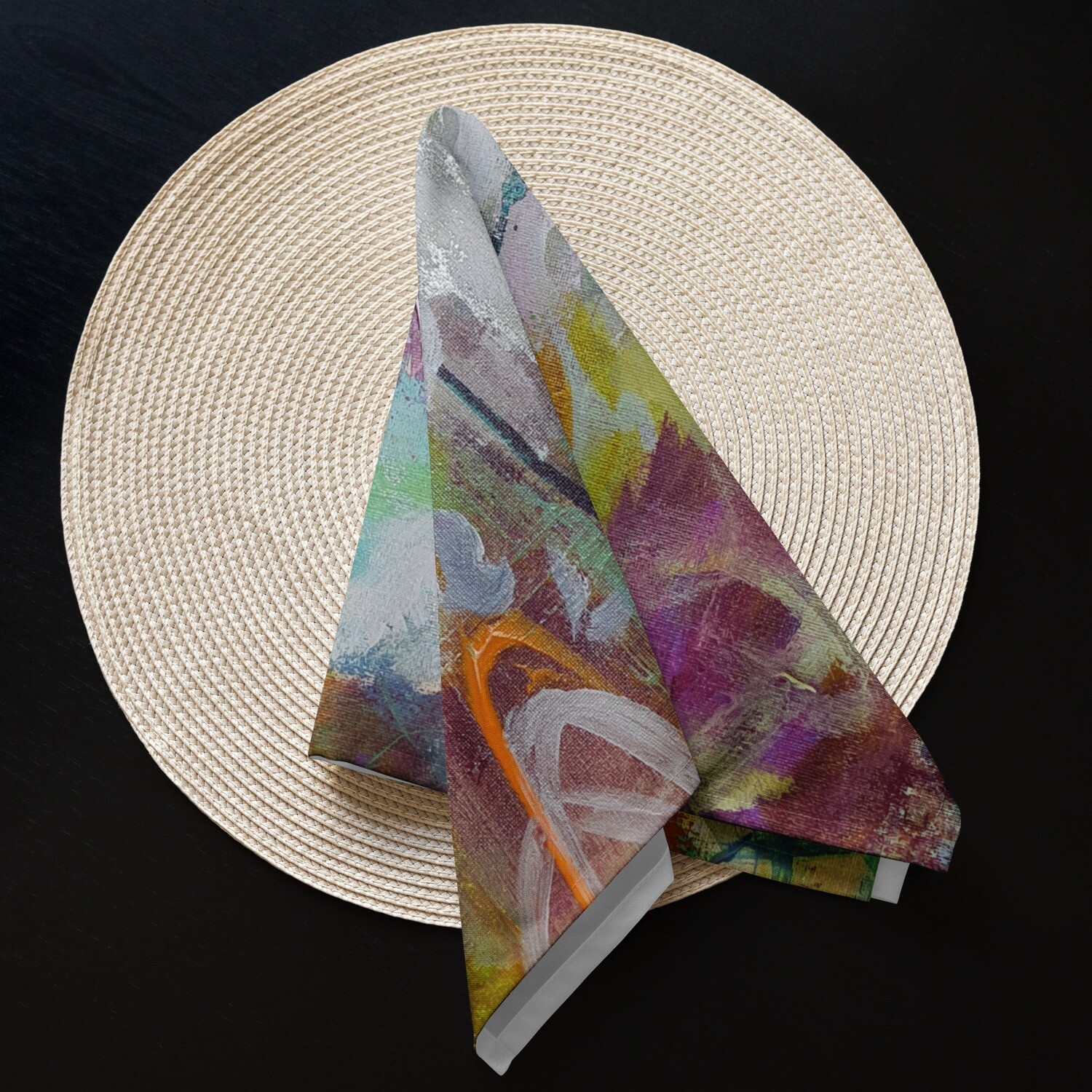 SERVILLETAS DE TELA (4) de inspiración MAGABUNDA: Obra &quot;LORETO&quot; (Para vivir bonito) / Cloth napkin set
