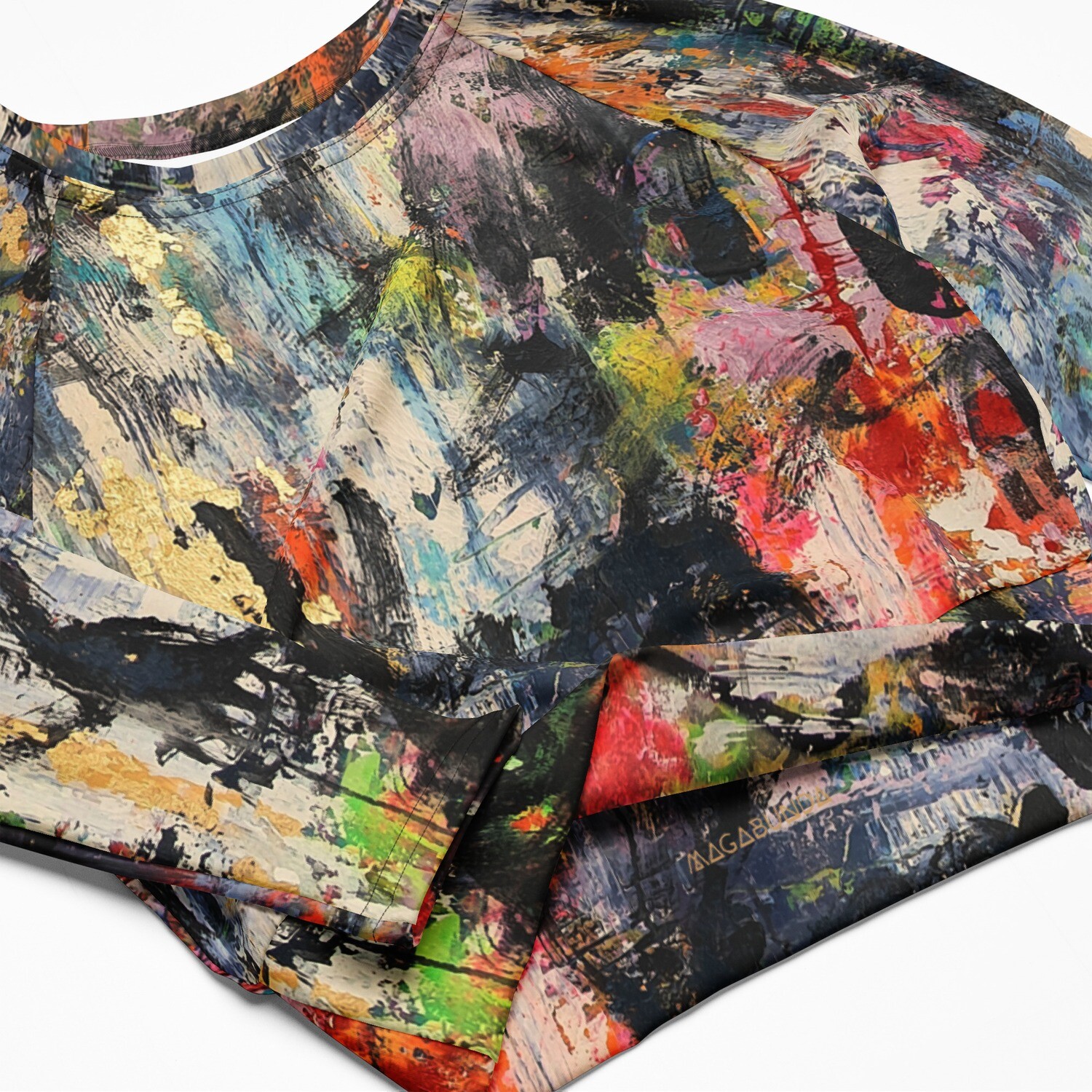 ARTE PARA VESTIR de inspiracion MAGABUNDA: de Obra &quot;ECSTATIC DANCERS&quot; Crop top manga larga con spandex (Vestir bonito) /Recycled long-sleeve crop top