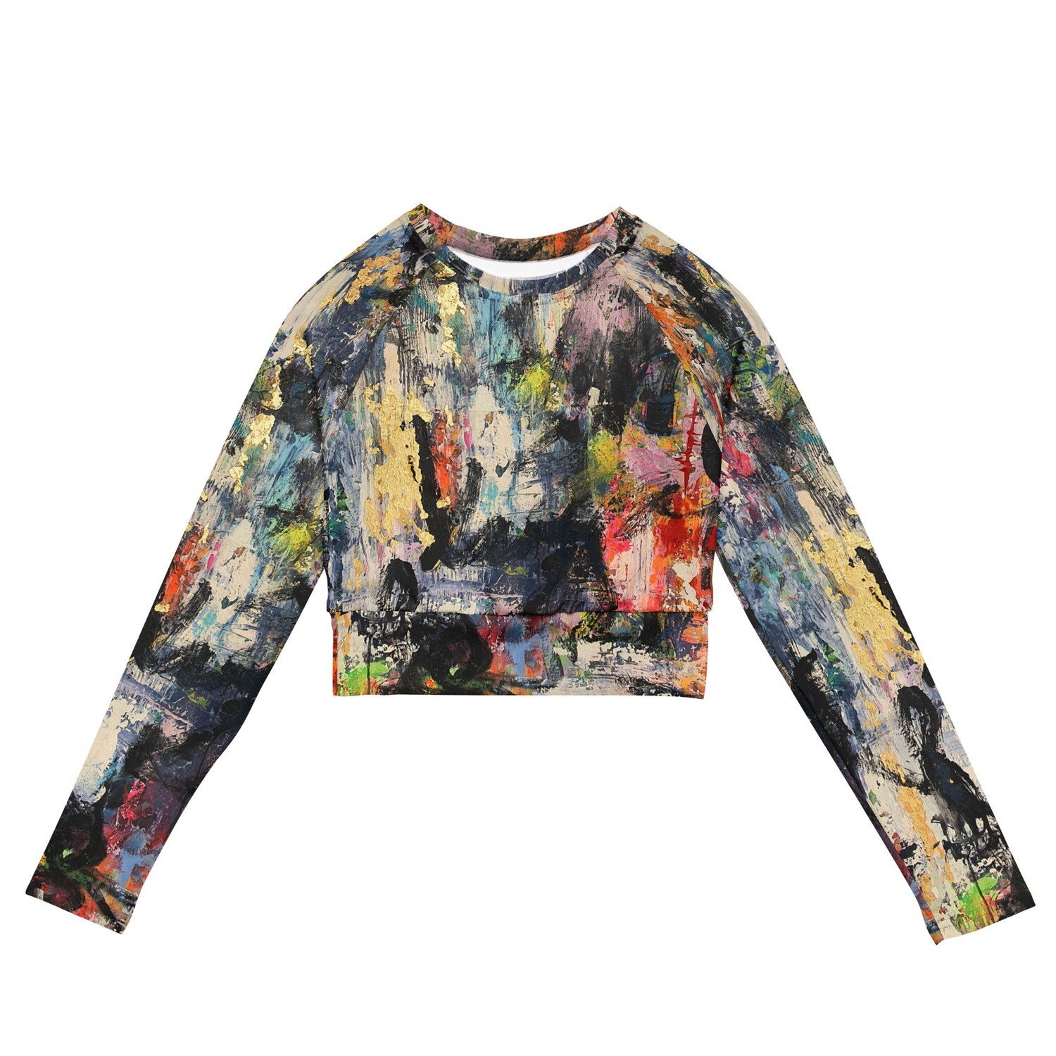 ARTE PARA VESTIR de inspiracion MAGABUNDA: de Obra &quot;ECSTATIC DANCERS&quot; Crop top manga larga con spandex (Vestir bonito) /Recycled long-sleeve crop top