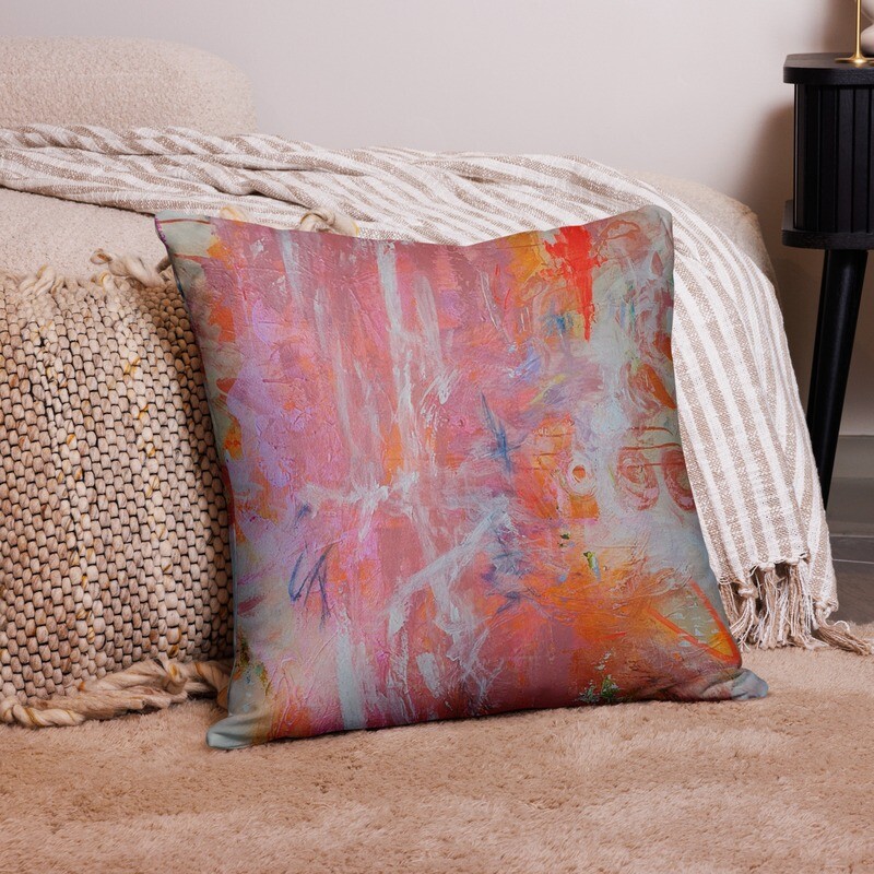 COJIN CON FUNDA de INSPIRACION MAGABUNDA de obra ORIGINAL "BLOOM" (para vivir bonito): Funda de cojín (con relleno) / Basic Pillow cushion - Various sizes COJIN CON FUNDA de INSPIRACION MAGABUNDA de obra ORIGINAL "BLOOM" (para vivir bonito): Funda de cojín (con relleno) / Basic Pillow cushion - Various sizes