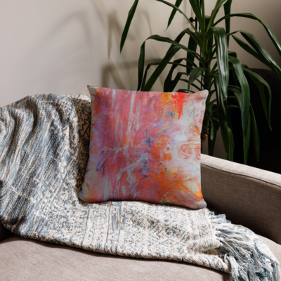 COJIN CON FUNDA de INSPIRACION MAGABUNDA de obra ORIGINAL "BLOOM" (para vivir bonito): Funda de cojín (con relleno) / Basic Pillow cushion - Various sizes