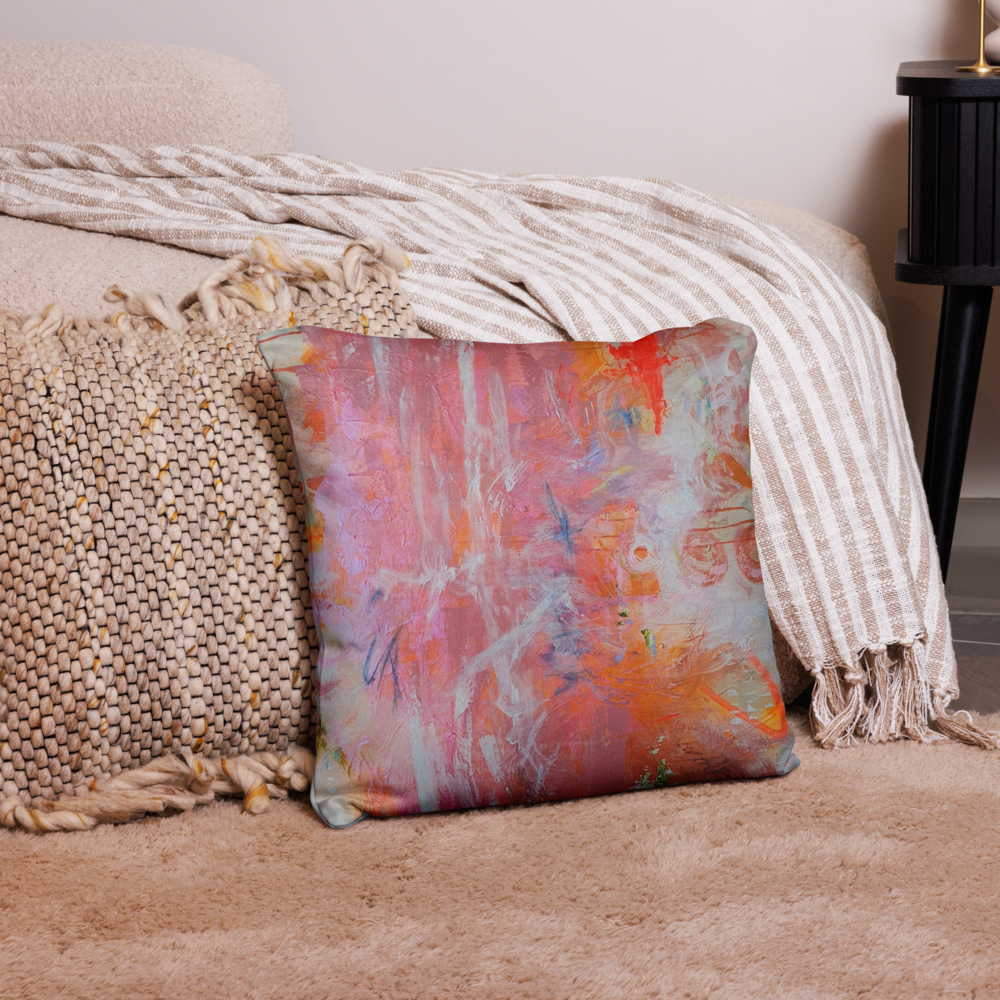 COJIN CON FUNDA de INSPIRACION MAGABUNDA de obra ORIGINAL &quot;BLOOM&quot;  (para vivir bonito): Funda de cojín (con relleno) / Basic Pillow cushion - Various sizes