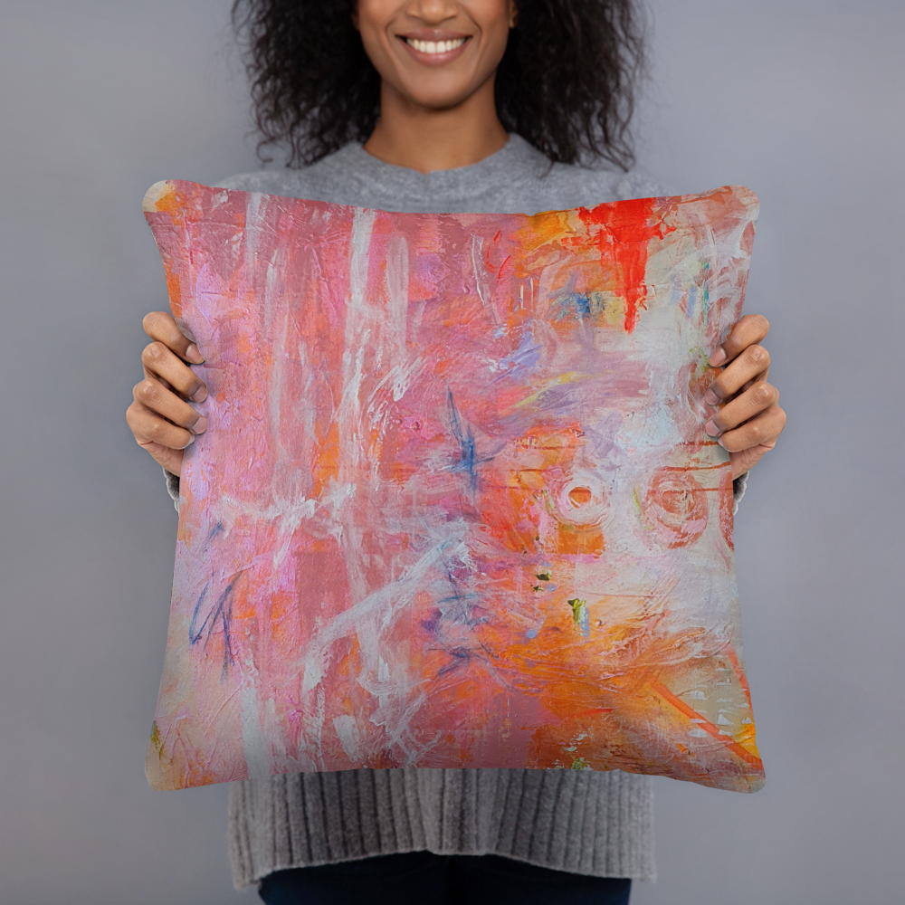COJIN CON FUNDA de INSPIRACION MAGABUNDA de obra ORIGINAL &quot;BLOOM&quot;  (para vivir bonito): Funda de cojín (con relleno) / Basic Pillow cushion - Various sizes