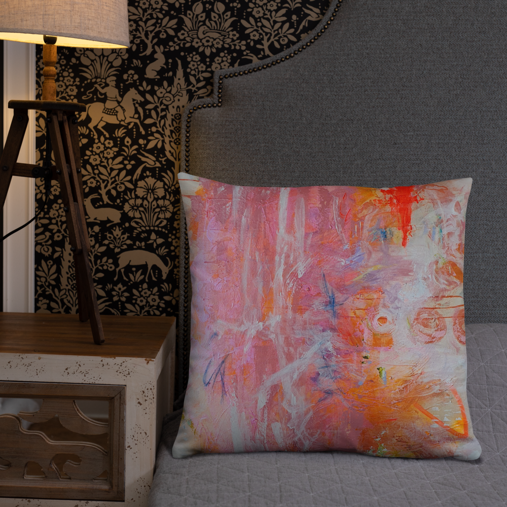 COJIN CON FUNDA de INSPIRACION MAGABUNDA de obra ORIGINAL &quot;BLOOM&quot;  (para vivir bonito): Funda de cojín (con relleno) / Basic Pillow cushion - Various sizes