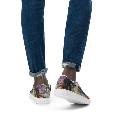 On demand Men’s slip-on canvas shoes with Magabunda inspo "ECSTATIC DANCERS" art reference
