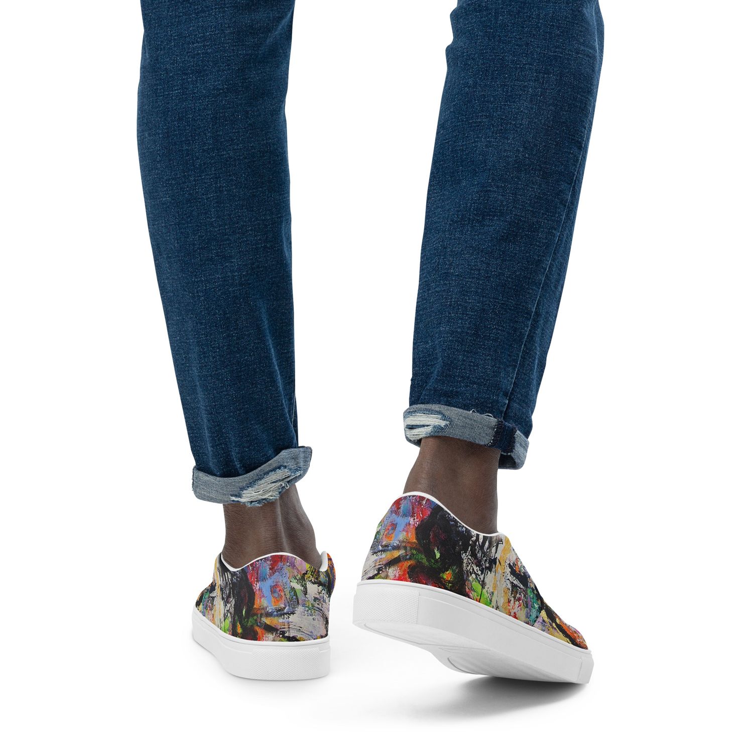 On demand Men’s slip-on canvas shoes with Magabunda inspo &quot;ECSTATIC DANCERS&quot; art reference