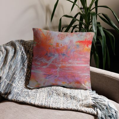 SOLO FUNDA de COJIN de inspiracion MAGABUNDA - OBRA &quot;BLOOM&quot; - TAMAÑO 22X22&quot;