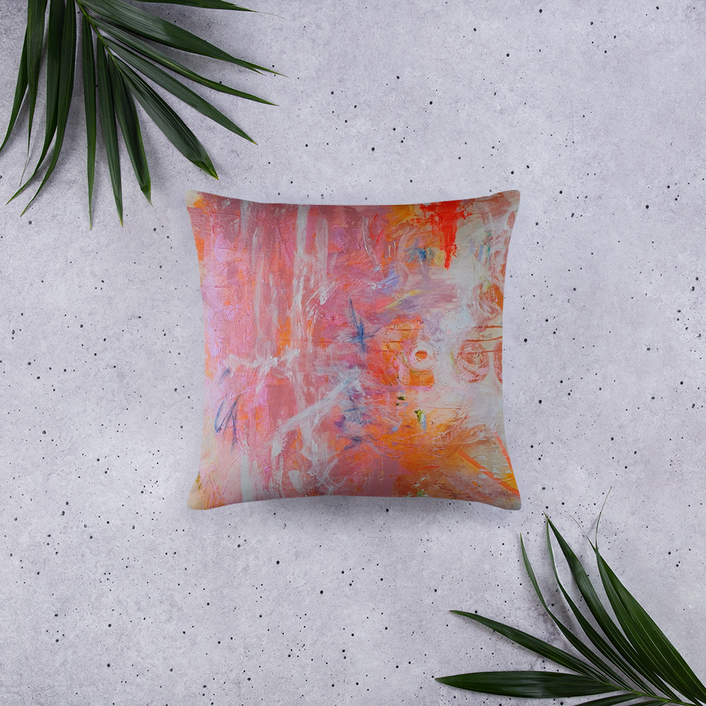 SOLO FUNDA de COJIN de inspiracion MAGABUNDA - OBRA &quot;BLOOM&quot; - TAMAÑO 22X22&quot;
