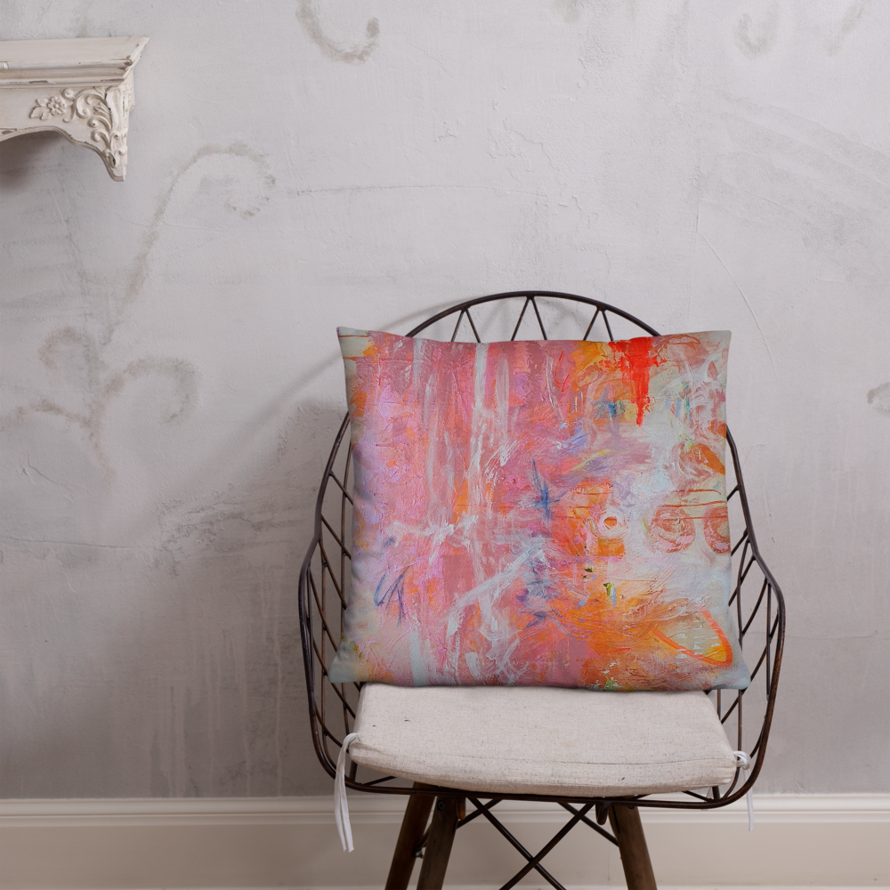 SOLO FUNDA de COJIN de inspiracion MAGABUNDA - OBRA &quot;BLOOM&quot; - TAMAÑO 22X22&quot;