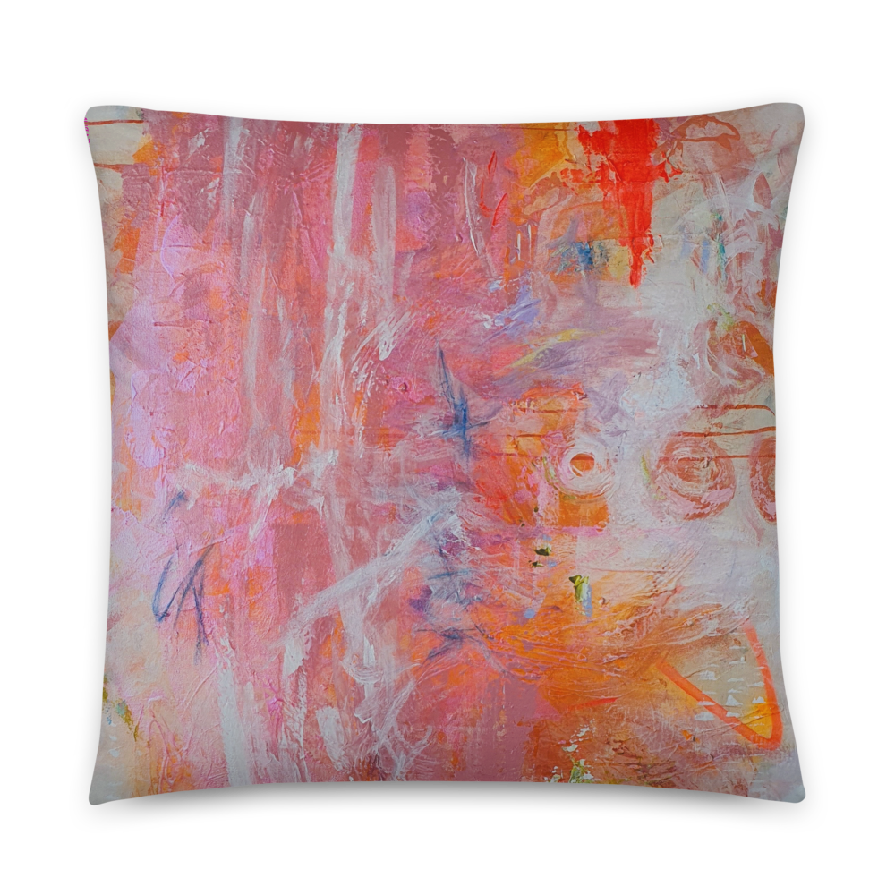 SOLO FUNDA de COJIN de inspiracion MAGABUNDA - OBRA &quot;BLOOM&quot; - TAMAÑO 22X22&quot;
